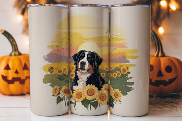 Bernese Mountain Dog Sunset Tumbler Wrap