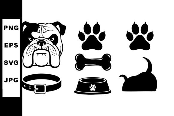 Bulldog Dog Head Paw Prints Bone Collar Embroidery Design Review