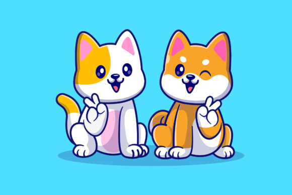 Cute Cat and Shiba Inu Sitting Embroidery Design Review