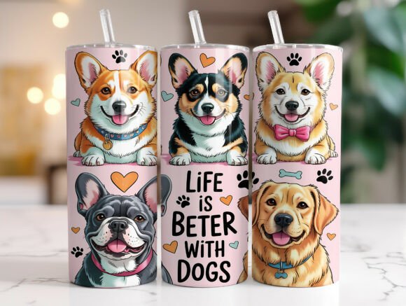 Cute Dog Lovers Tumbler Wrap Design Review