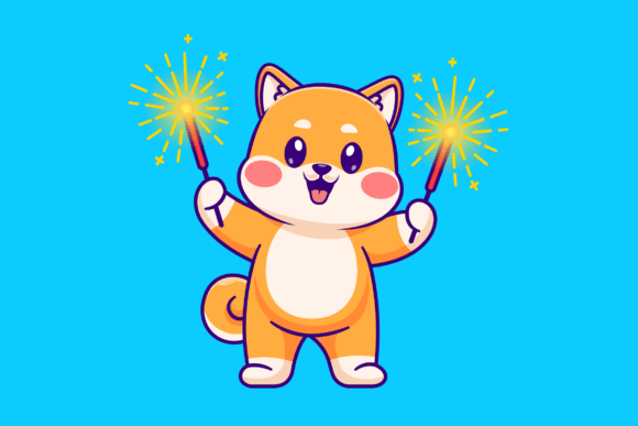 Cute Shiba Inu Dog Playing Fireworks Embroidery Review