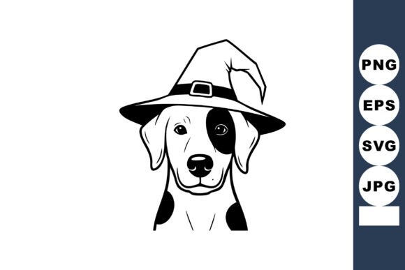 Dalmatian Dog Wearing Witch Hat Halloween