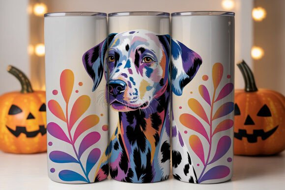 Dalmatian Floral Dog Tumbler Wrap