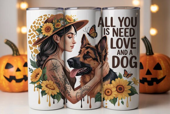 Dog Lover with German Shepherd Tumbler
