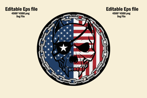 Dog Skull with American Flag and Eye Pat Embroidery Review