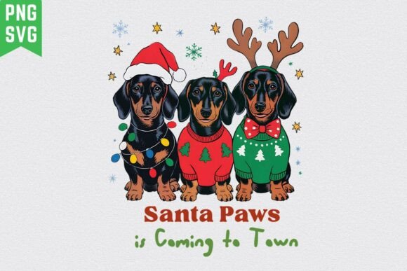 Funny Christmas Dog Lovers Santa Paws