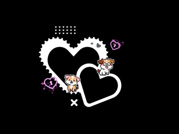 Pixel Art Dog Frame for Embroidery Projects