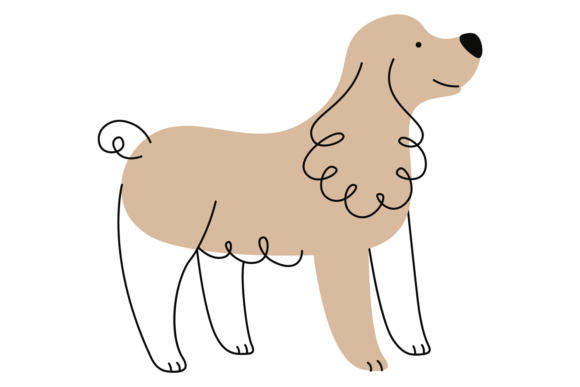 Spaniel Doodle Drawing Standing Dog Sid