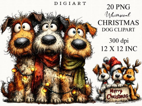 Whimsical Christmas Dog Clipart Review